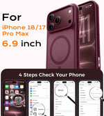 FLLAO for iPhone 18 Pro Max/17 Pro Max Case Fit for MagSafe, Burgundy