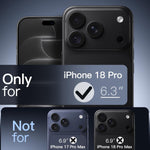 JETech Matte Case for iPhone 18 Pro, Black