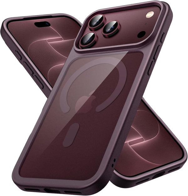 JETech Magnetic Case for iPhone 18 Pro Max, Dark Cherry