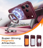 FLLAO for iPhone 18 Pro Max/17 Pro Max Case Fit for MagSafe, Burgundy