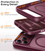 FLLAO for iPhone 18 Pro Max/17 Pro Max Case Fit for MagSafe, Burgundy